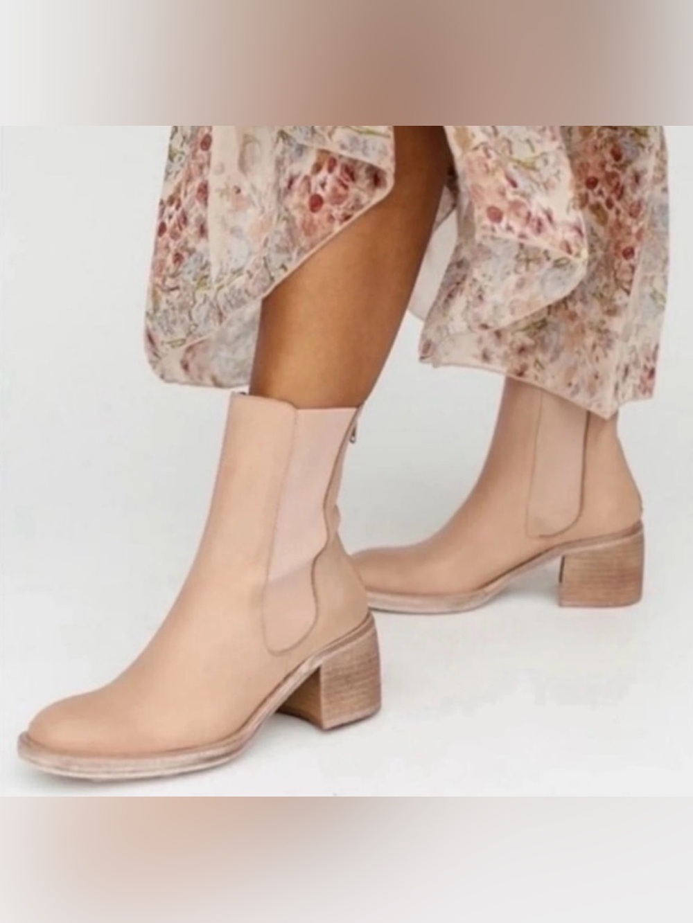 Free People Blush Leather Chelsea Boots | Never Worn | EU 39 - Picture 1 of 11